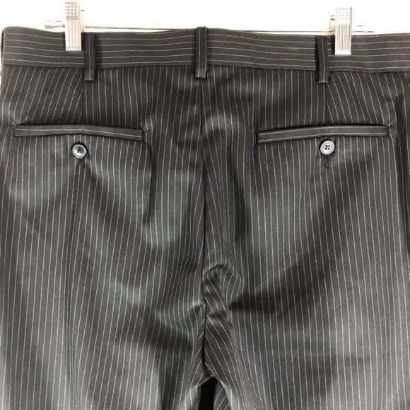 Perry Ellis Portfolio Black Pin Striped Dress Slacks Size 34 X 30 - Picture 4 of 7